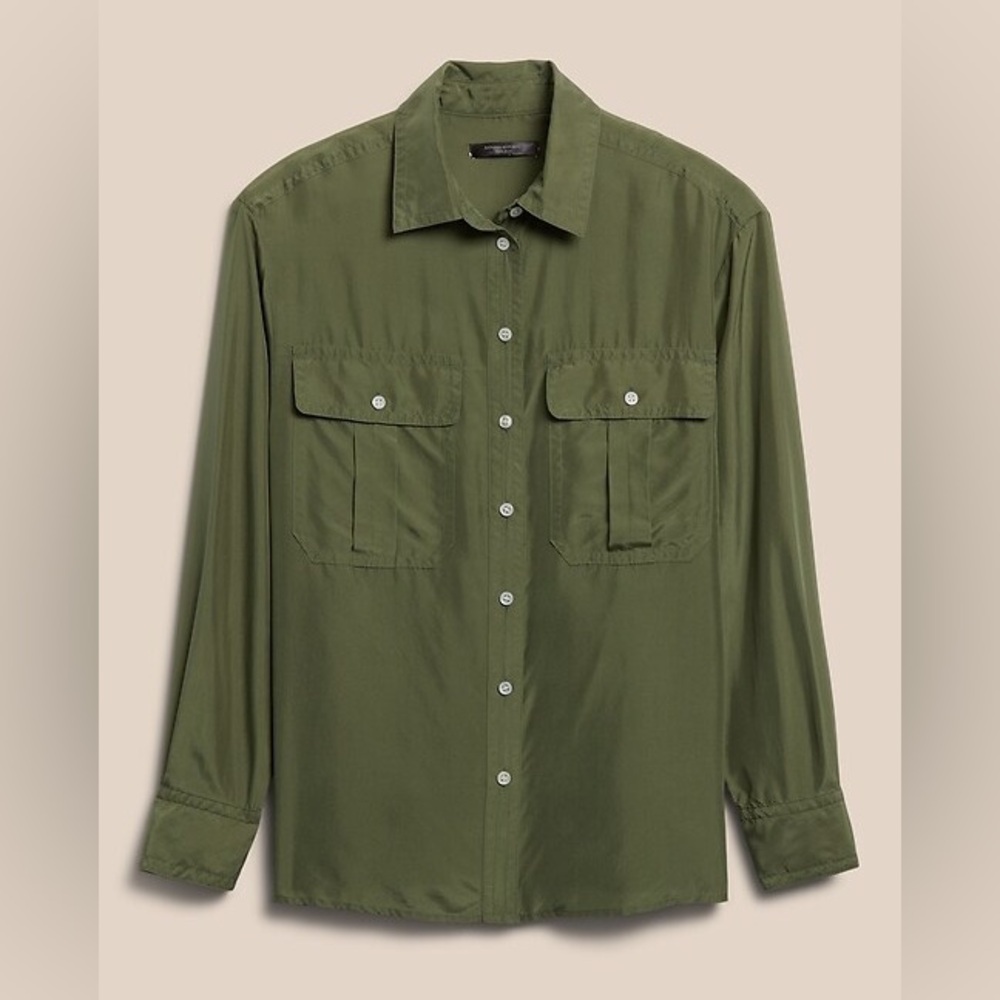 Banana Republic Womens Silk Utility Shirt Size S